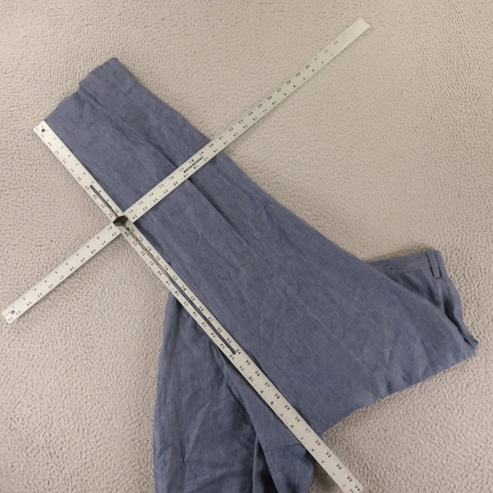 Banana Republic Pants Mens 38x32 Blue 100% Linen Hopsack Slim Breathable